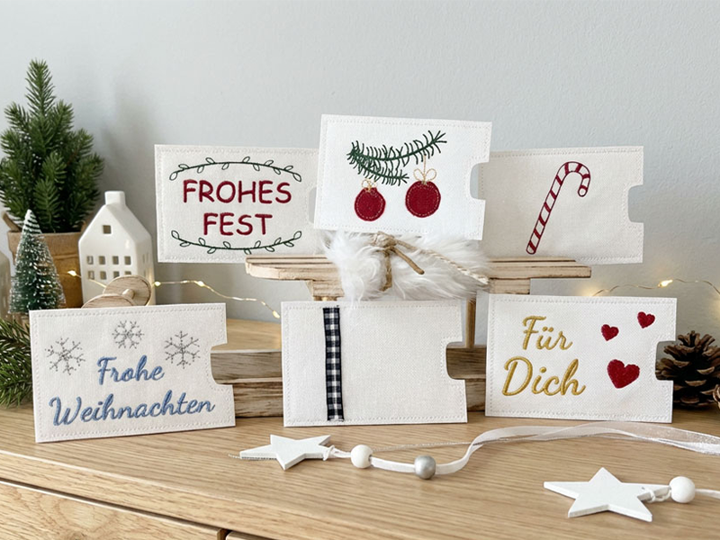 Preview: Gutscheinhüllen WeihnachtsMix - ITH-Stickdatei